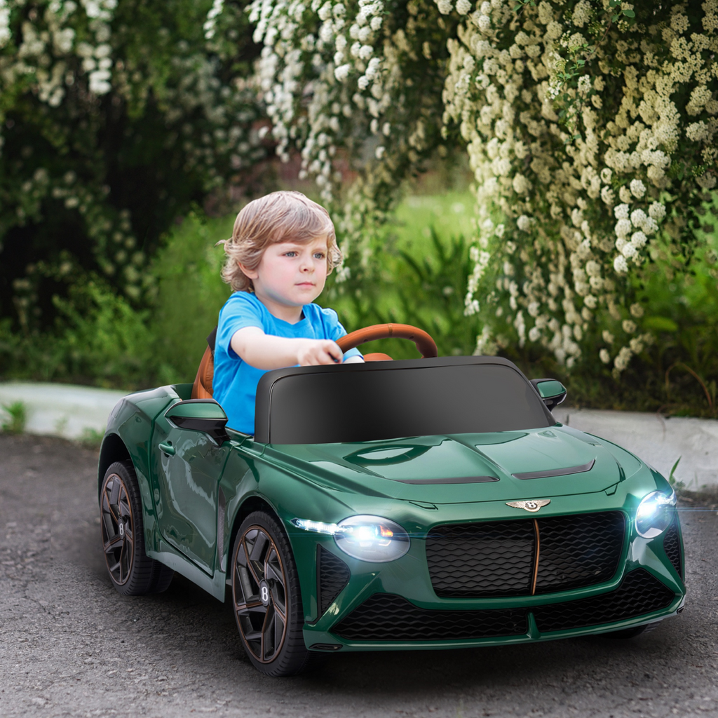 HOMCOM Green Bentley Bacalar Licensed 12V Kids Electric Ride-On with Remote