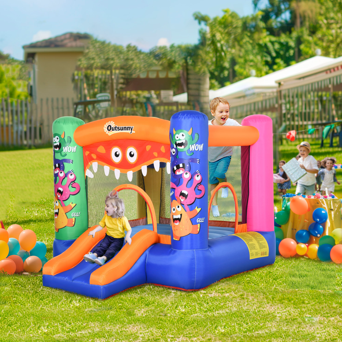 Bouncy Castle with Slide Basket Trampoline