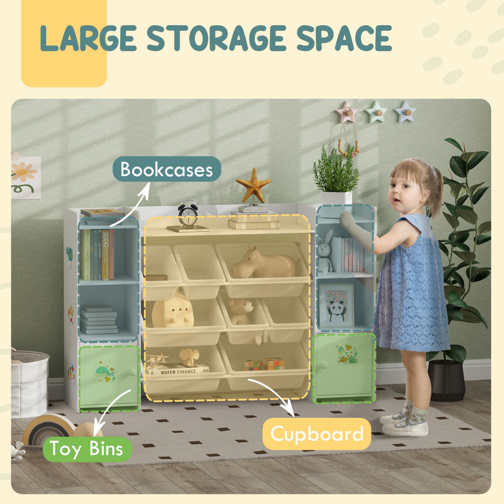 AIYAPLAY Kids Toy Storage Organiser with 8 Removable Storage Boxes