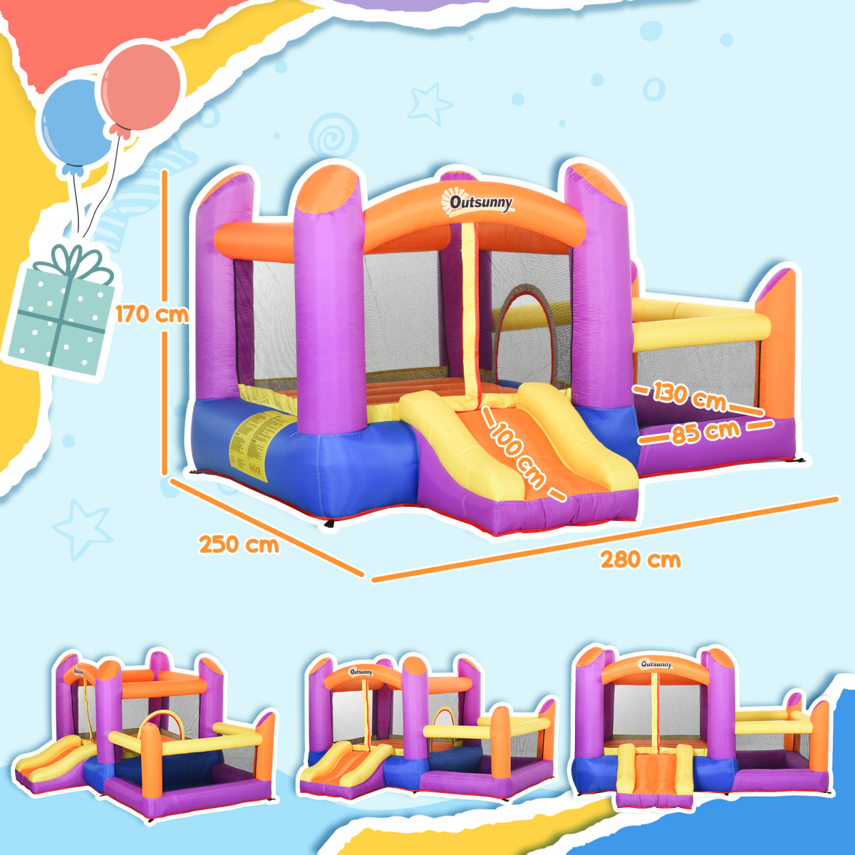 Bouncy Castle with Slide Pool House