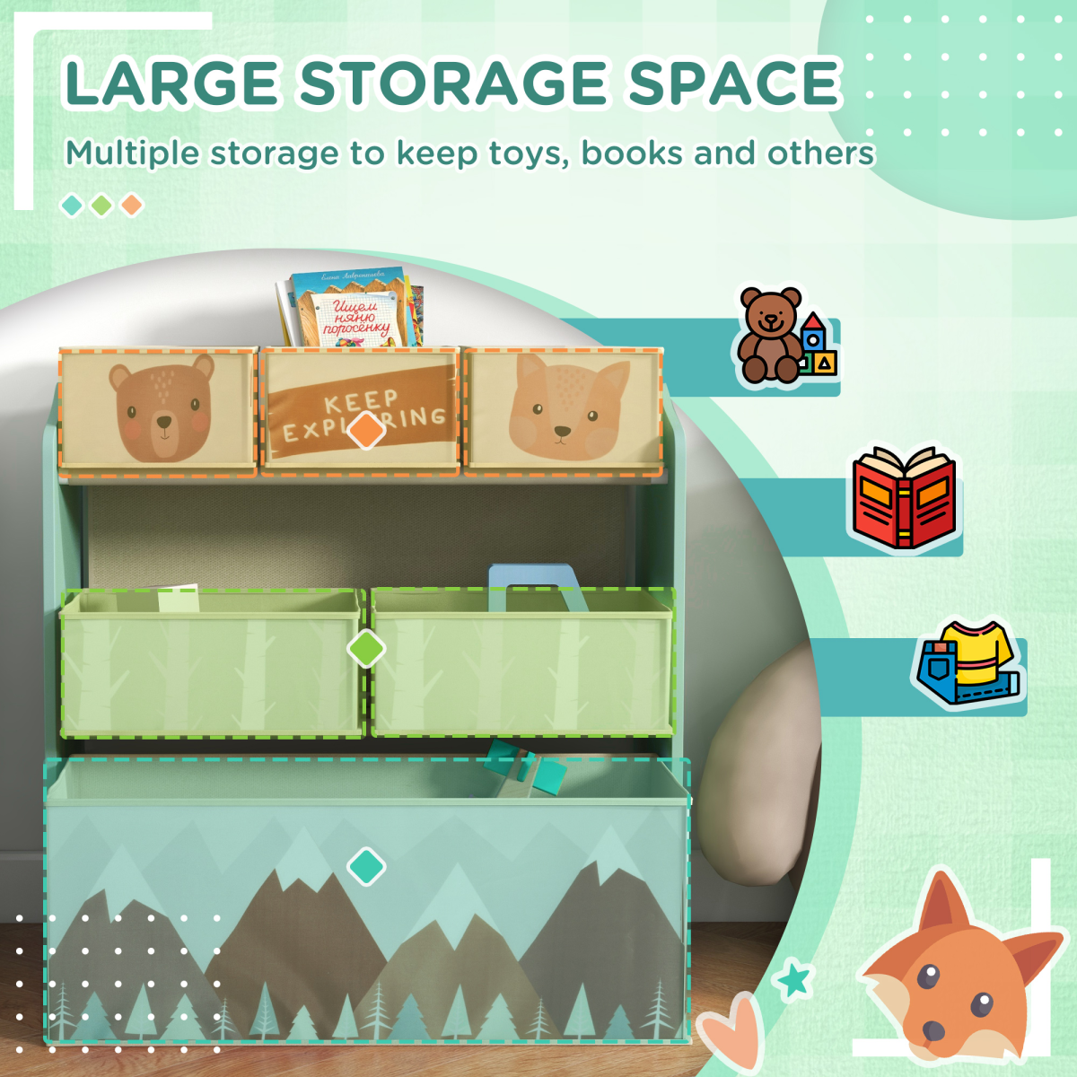 ZONEKIZ Childrens Toy Storage Organiser