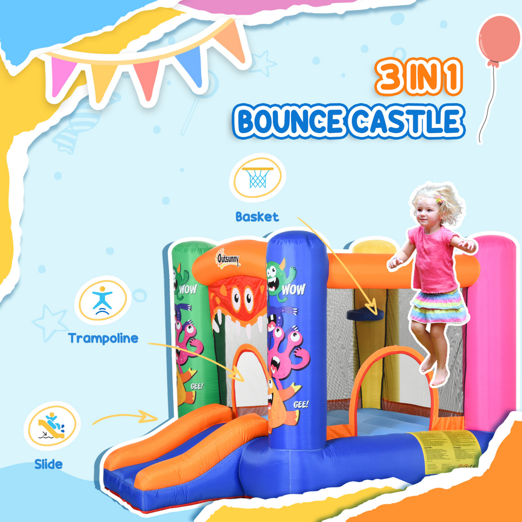 Bouncy Castle with Slide Basket Trampoline