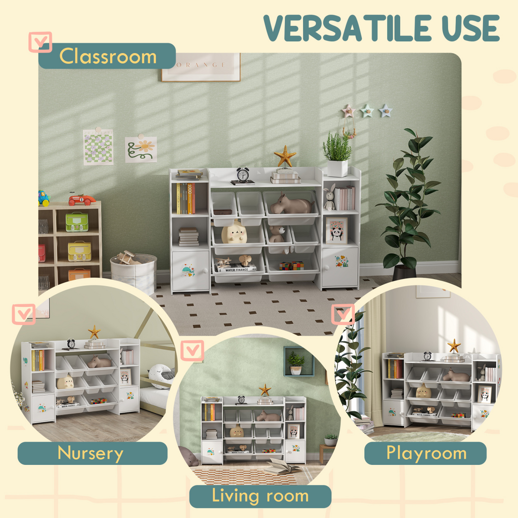 AIYAPLAY Kids Toy Storage Organiser with 8 Removable Storage Boxes