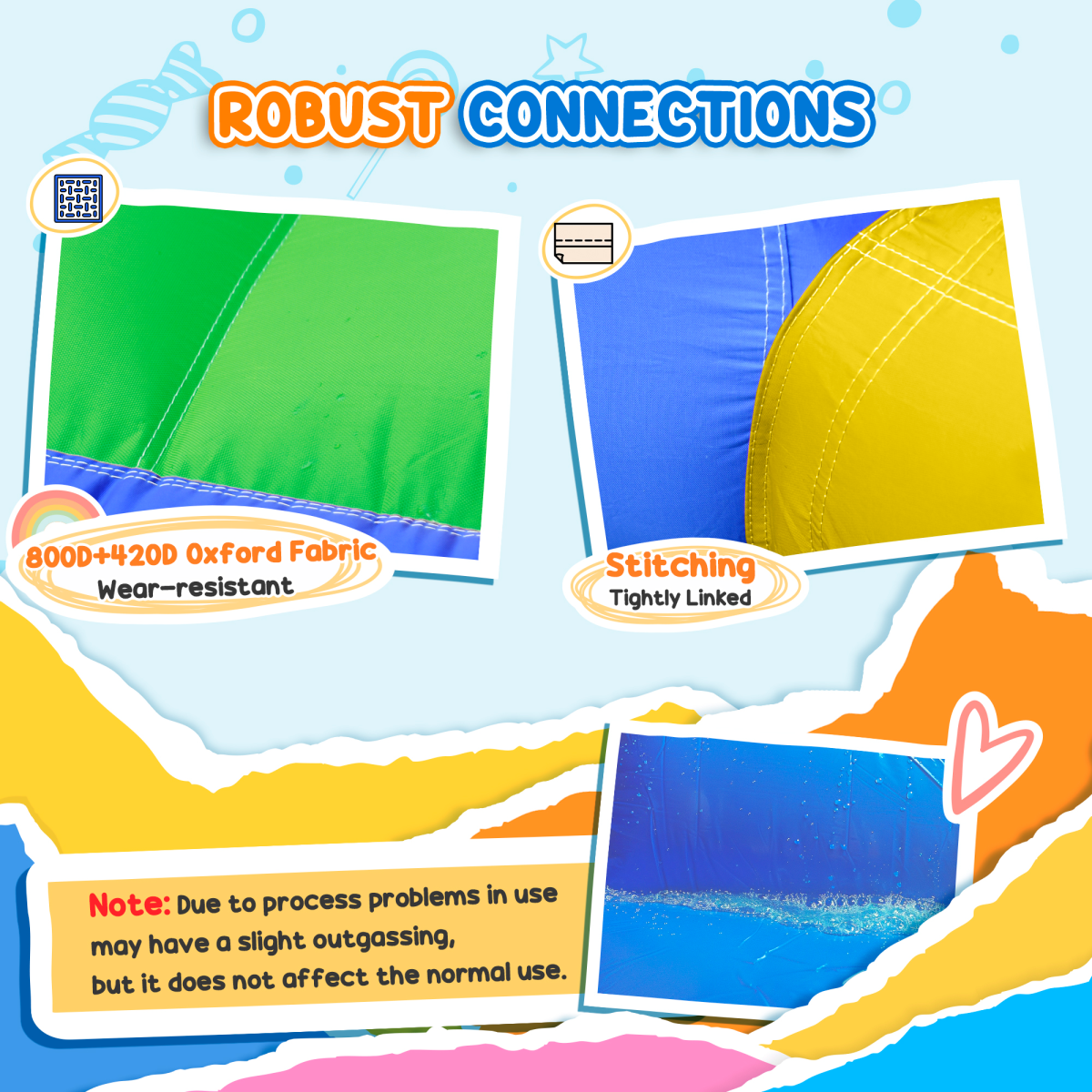 Kids Inflatable Bouncy Castle 6 in 1 Water Slide Water Gun Air Blower