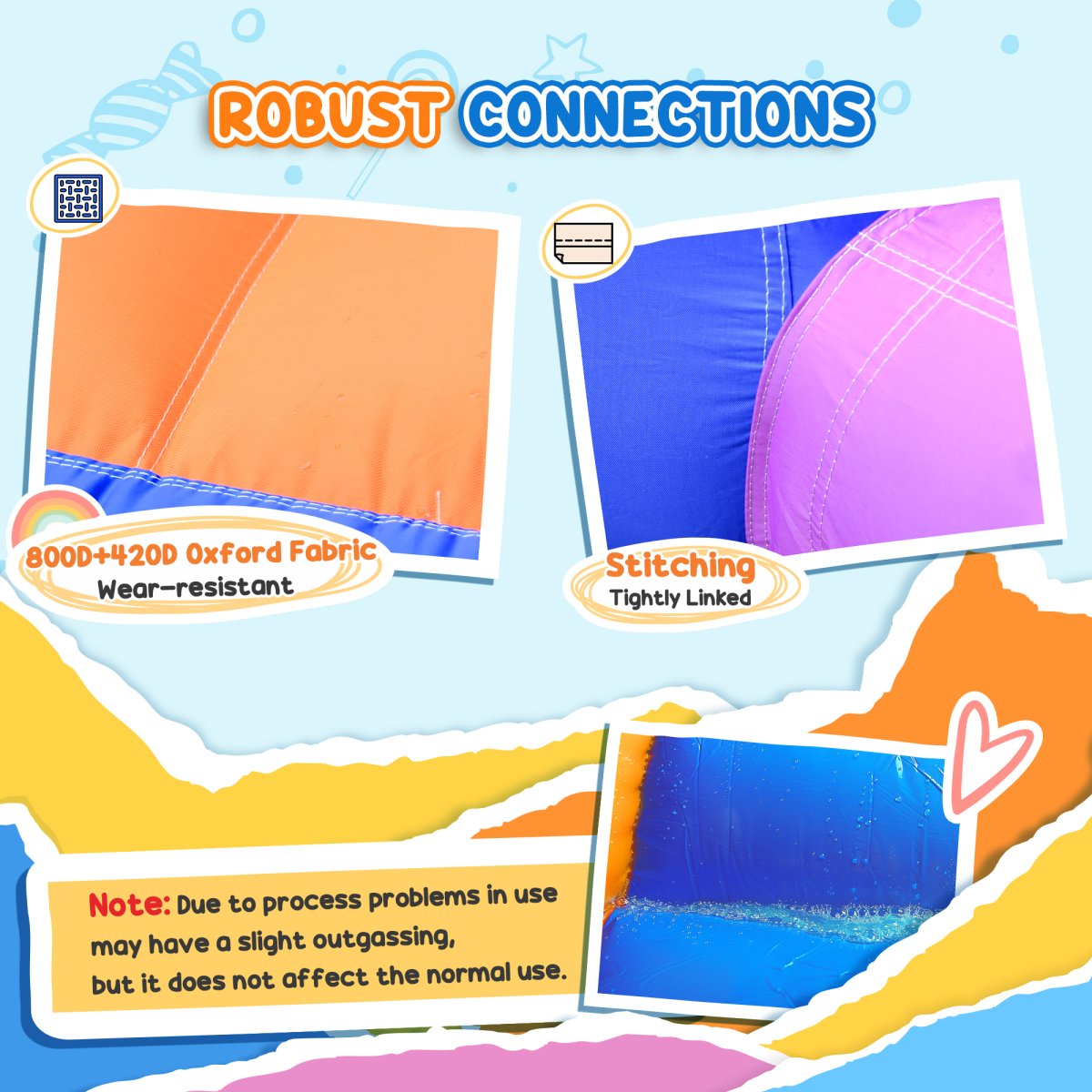 Kids Bouncy Castle with Pool Outdoor Trampoline W/ Net & Blower 3-8 Yrs