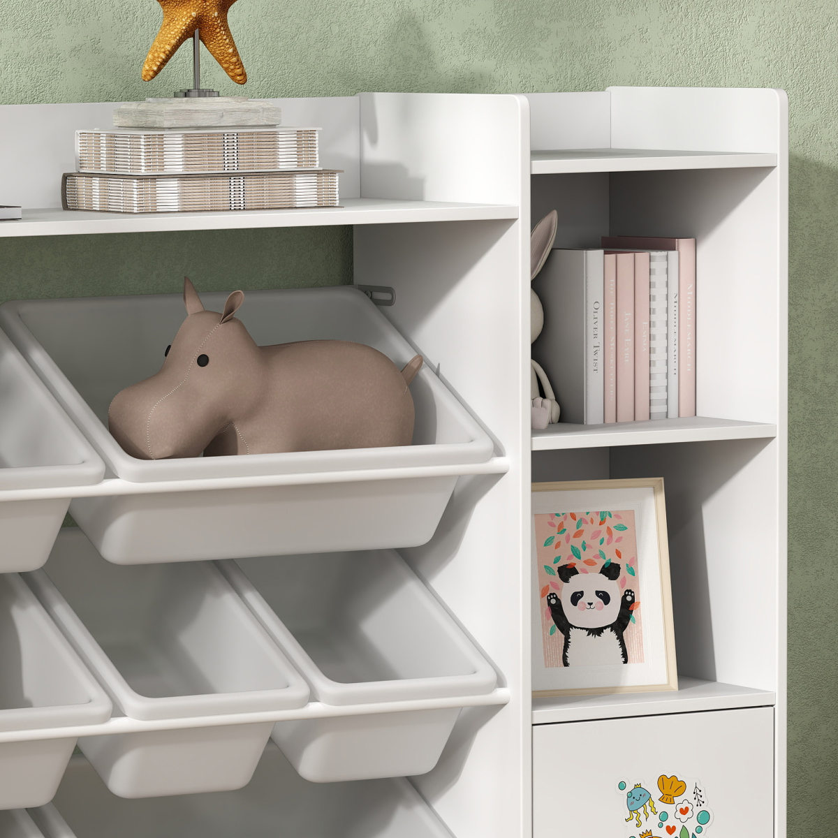 AIYAPLAY Kids Toy Storage Organiser with 8 Removable Storage Boxes