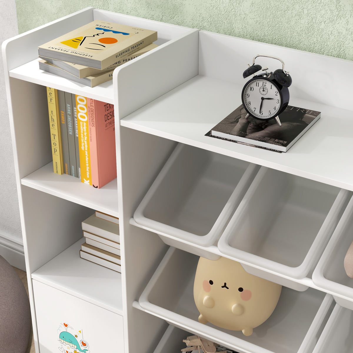 AIYAPLAY Kids Toy Storage Organiser with 8 Removable Storage Boxes