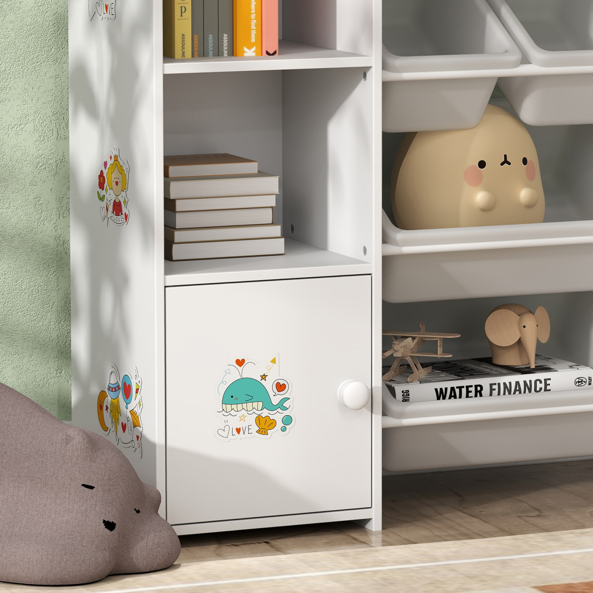 AIYAPLAY Kids Toy Storage Organiser with 8 Removable Storage Boxes
