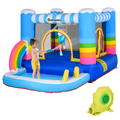 Kids Bouncy Castle with Pool Outdoor Trampoline W/ Net & Blower 3-8 Yrs