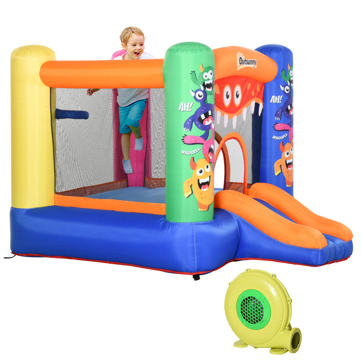 Bouncy Castle with Slide Basket Trampoline