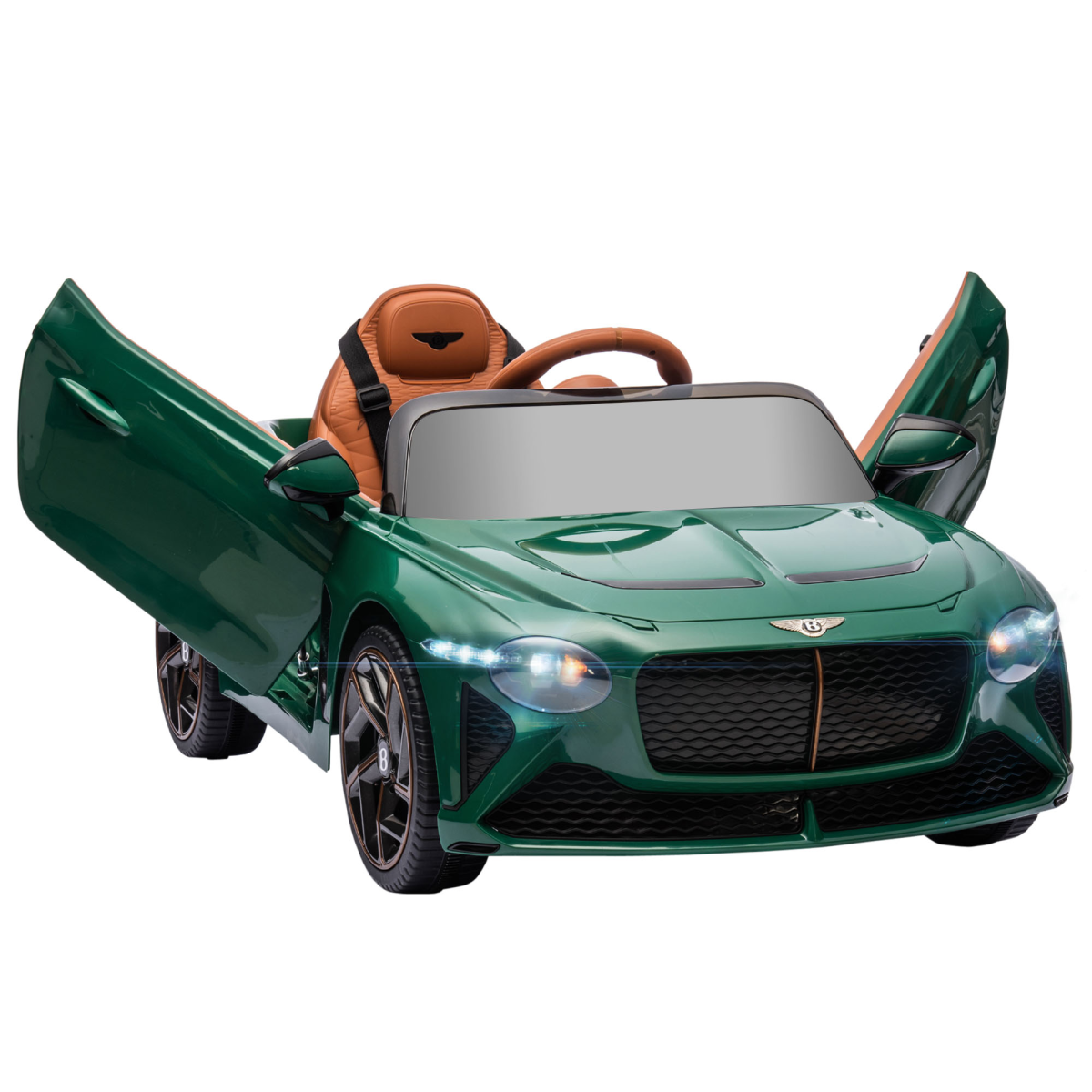 HOMCOM Green Bentley Bacalar Licensed 12V Kids Electric Ride-On with Remote