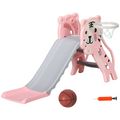 AIYAPLAY Kids Slide with Basketball Hoop, for 18-36 Months, Pink